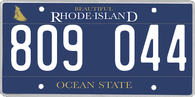 RI license plate 809044