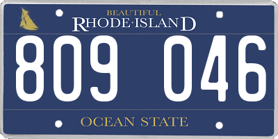 RI license plate 809046