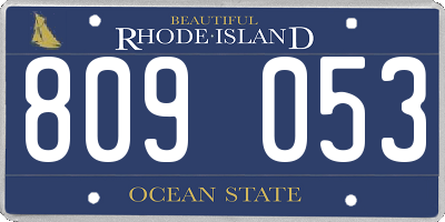 RI license plate 809053