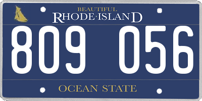RI license plate 809056