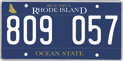 RI license plate 809057