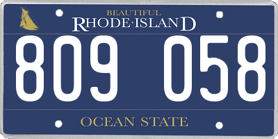 RI license plate 809058