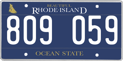 RI license plate 809059