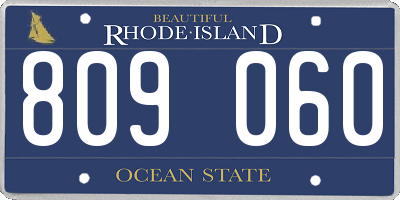 RI license plate 809060