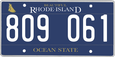 RI license plate 809061
