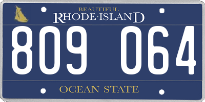 RI license plate 809064