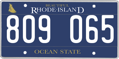 RI license plate 809065