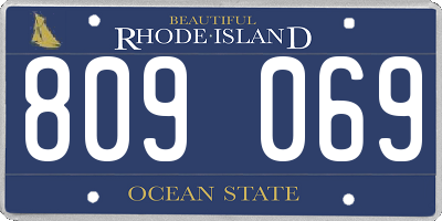 RI license plate 809069