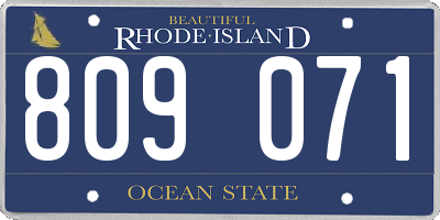 RI license plate 809071