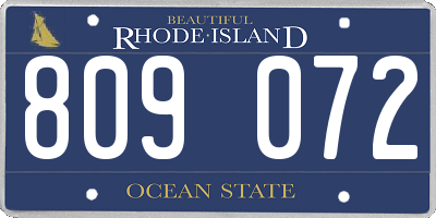 RI license plate 809072