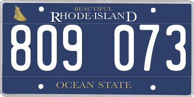 RI license plate 809073