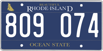 RI license plate 809074