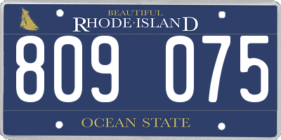 RI license plate 809075