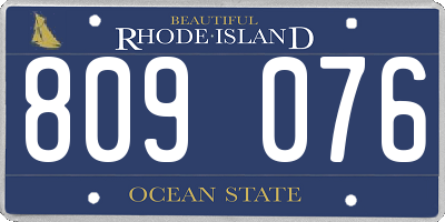 RI license plate 809076