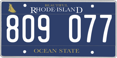 RI license plate 809077