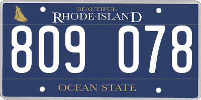 RI license plate 809078