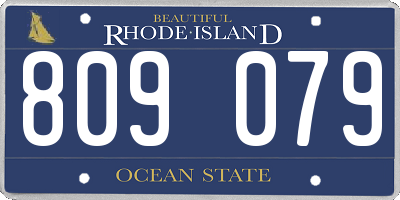 RI license plate 809079