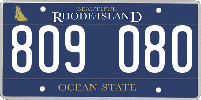 RI license plate 809080