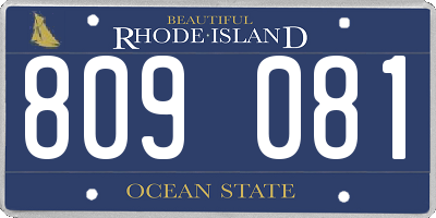 RI license plate 809081