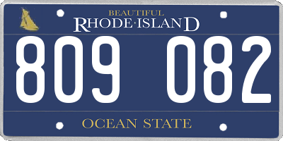 RI license plate 809082