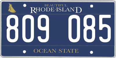 RI license plate 809085