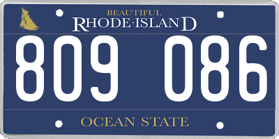 RI license plate 809086