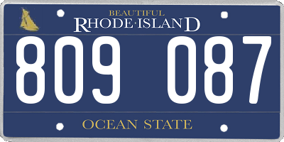 RI license plate 809087