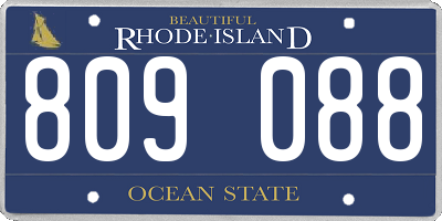 RI license plate 809088