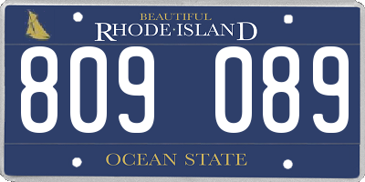 RI license plate 809089