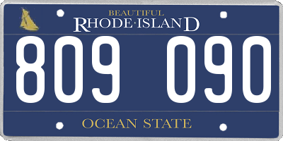 RI license plate 809090
