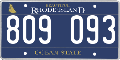 RI license plate 809093