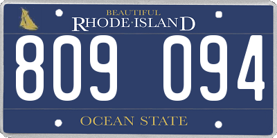 RI license plate 809094