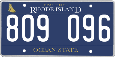 RI license plate 809096
