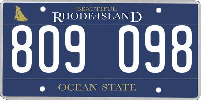 RI license plate 809098