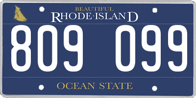 RI license plate 809099