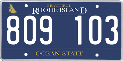 RI license plate 809103