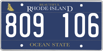 RI license plate 809106