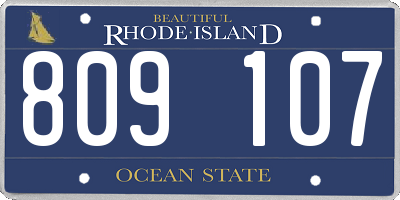 RI license plate 809107