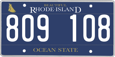 RI license plate 809108