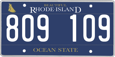 RI license plate 809109