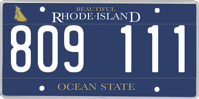 RI license plate 809111