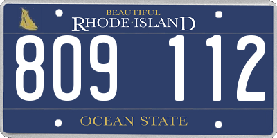 RI license plate 809112