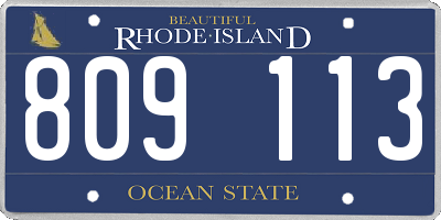 RI license plate 809113
