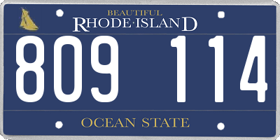 RI license plate 809114