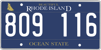 RI license plate 809116
