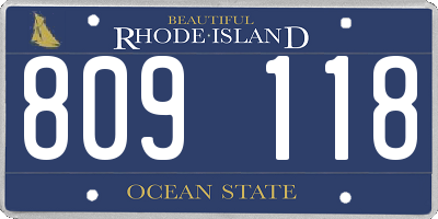 RI license plate 809118