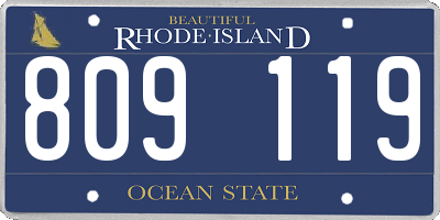 RI license plate 809119