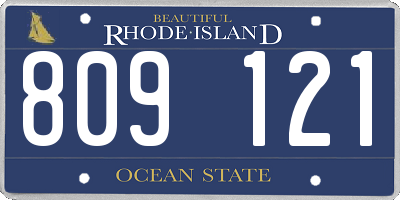 RI license plate 809121