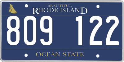 RI license plate 809122