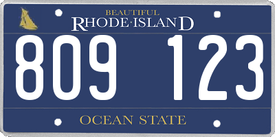RI license plate 809123